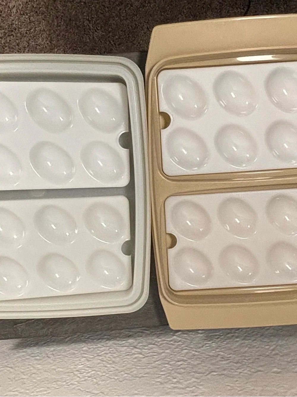 Tupperware Beige and White deviled Eggs Storage Container Food Storage Holidays